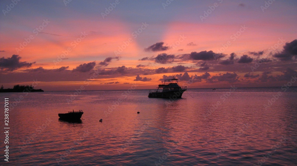 Carribean Sunset on Water