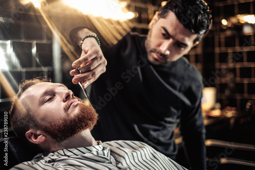 Clients in barbershop