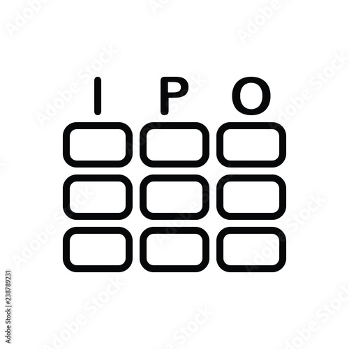 Black line icon for ipo fund