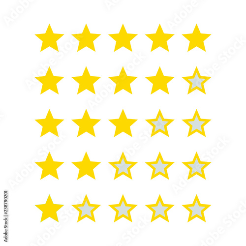 5 star rating icon vector
