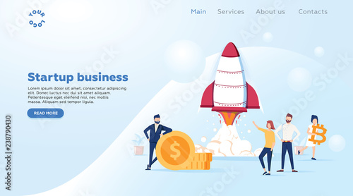 Concept startup launch of a new business for web page, banner, presentation, social media, business project start up © Mykyta