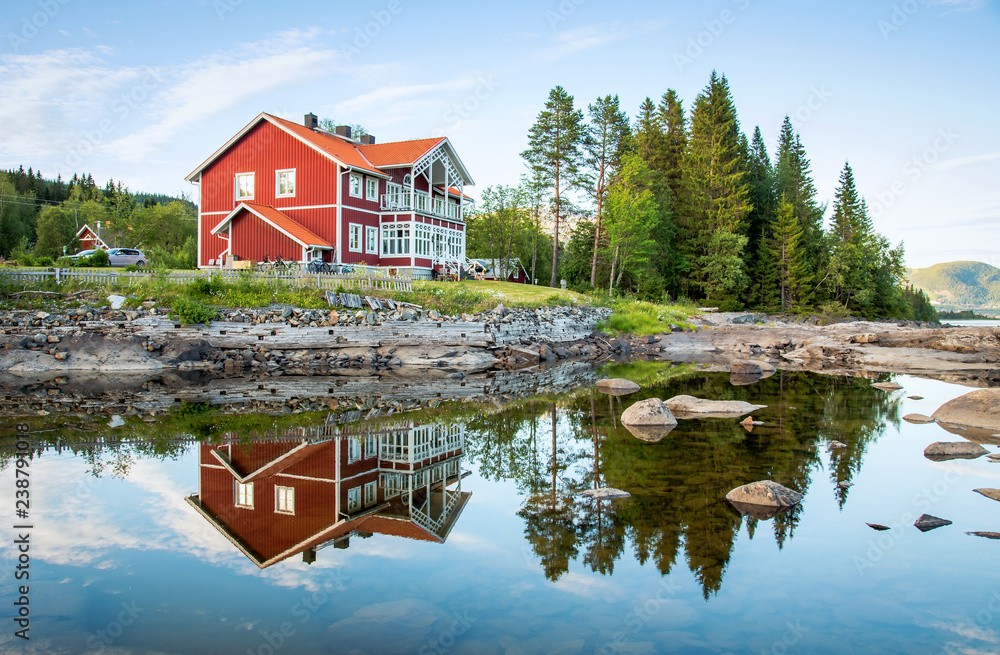 Obraz premium Typical Swedish landscape on the north