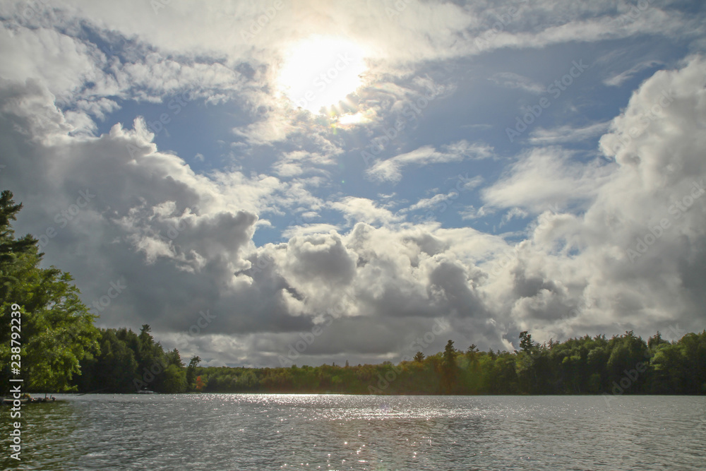 Wilderness Lake with Dramatic Sky