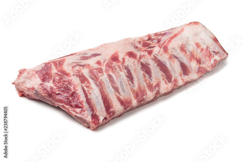 Schilderij op canvas Raw pork ribs isolated on white background