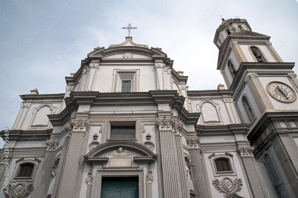 The facade of the Basilica Santa Maria della Sanità, Naples, Italy