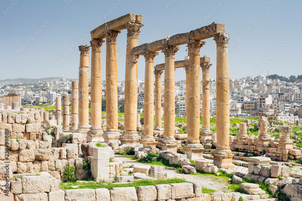 arch in ruins in antique city in Jordan arch in ruins in antique city in Jordan