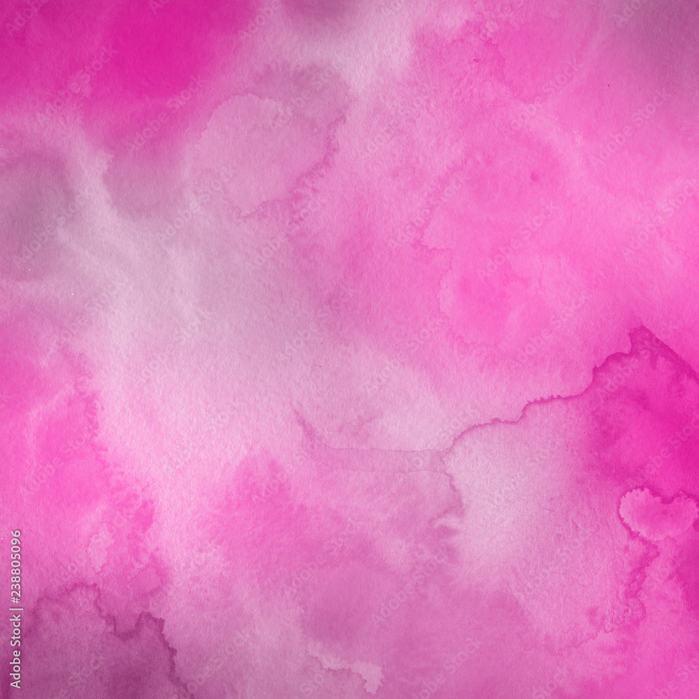 Fototapeta premium Pink watercolor and acrylic paper textures on white background. Chaotic stylish abstract organic design.