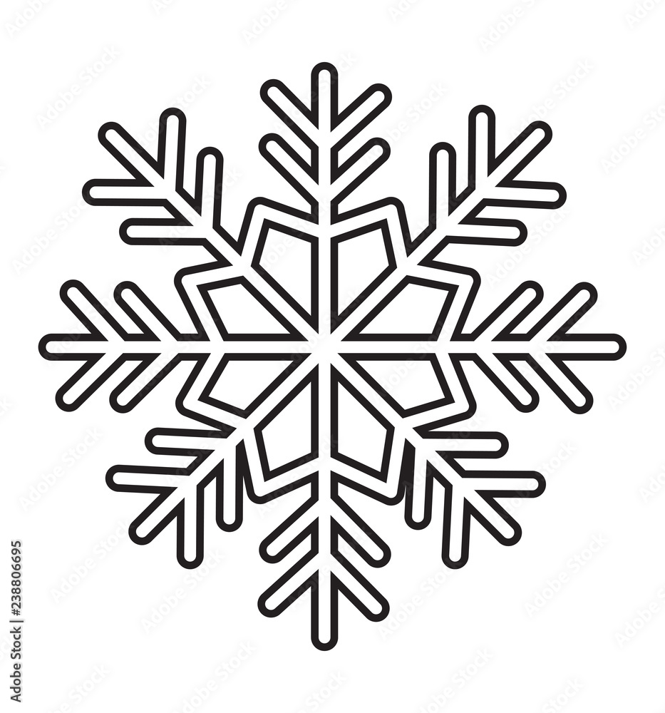 Outline snowflake icon isolated on white background vector illustration Outline snowflake icon isolated on white background vector illustration