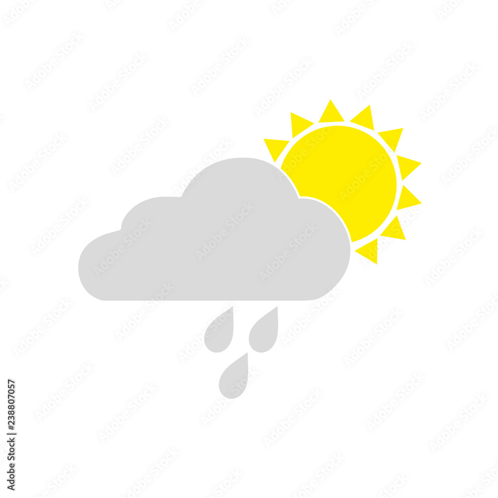 The sun, cloud and rain. Icon The sun, cloud and rain. Icon