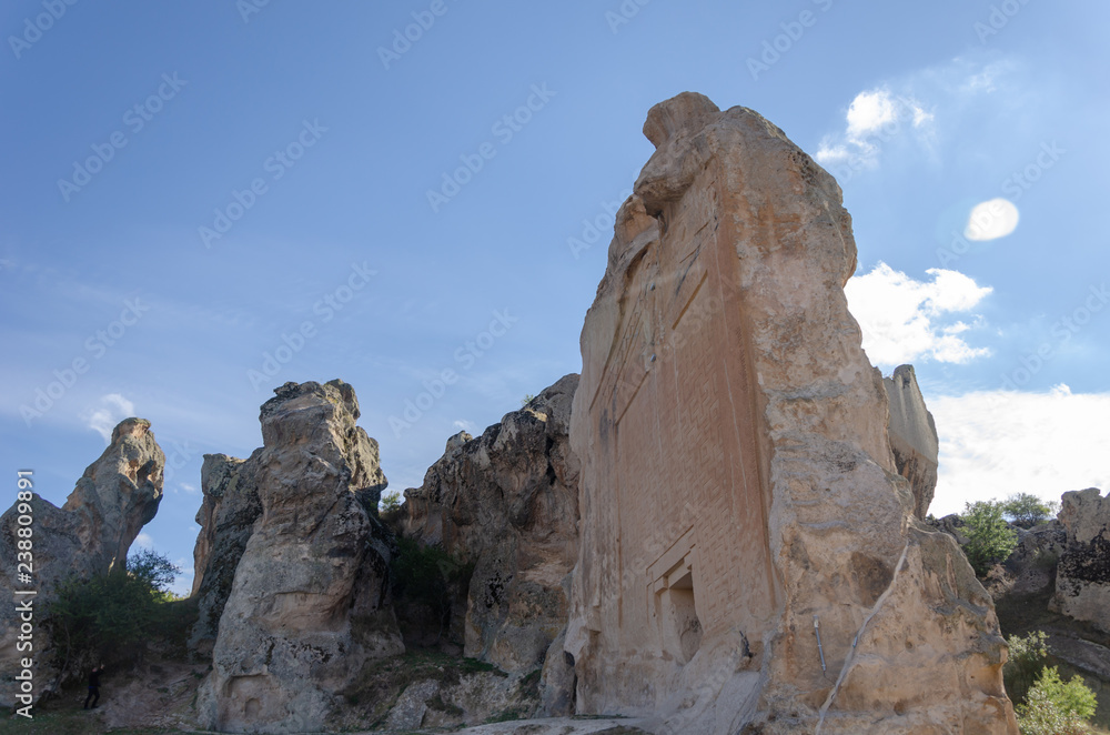 Midas Monument of Ancient Midas City in Yazilikaya, Eskisehir,Turkey