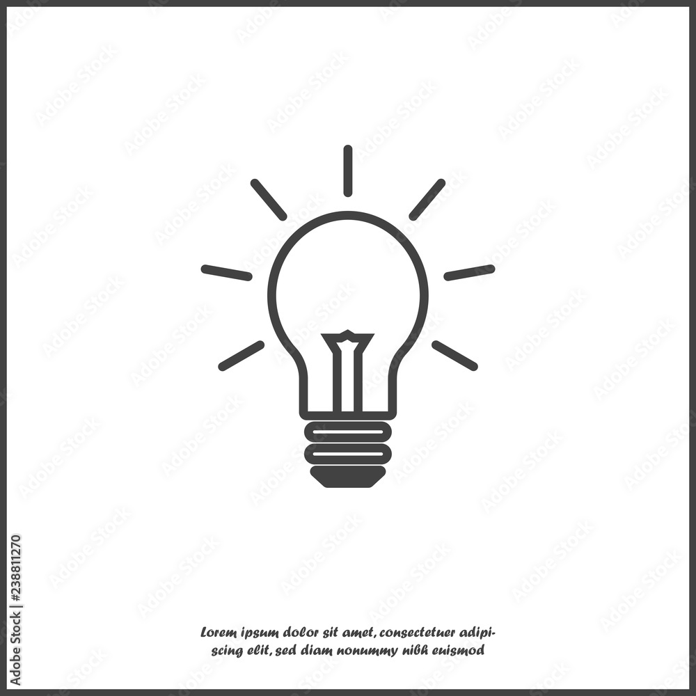 Vector image lamp. Light bulb icon on white isolated background. Layers grouped for easy editing illustration. For your design. Vector image lamp. Light bulb icon on white isolated background. Layers grouped for easy editing illustration. For your design.