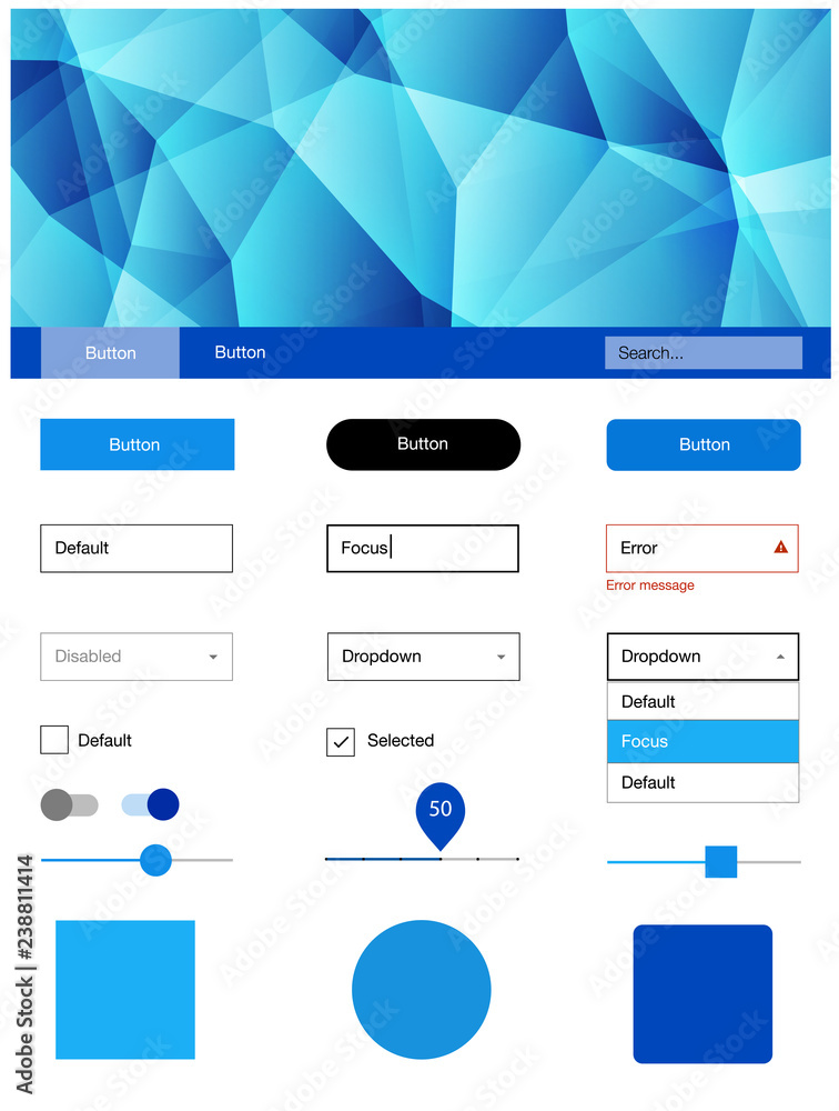 Light BLUE vector wireframe kit with crystals. Light BLUE vector wireframe kit with crystals.