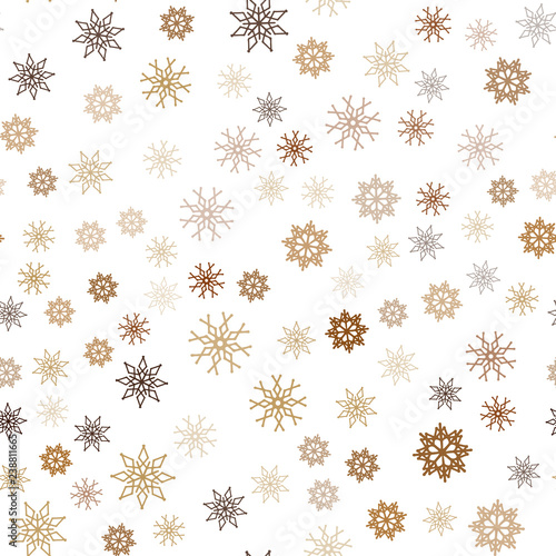Wallpaper Mural Dark Yellow vector seamless pattern with christmas snowflakes. Torontodigital.ca