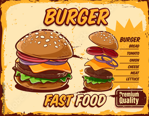 burger grunge banner