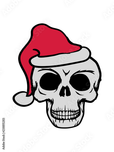 schädel weihnachten santa claus skelett tot tod mütze winter nikolaus totenkopf skelett horror halloween gruselig weihnachtsmann böse clipart comic cartoon
