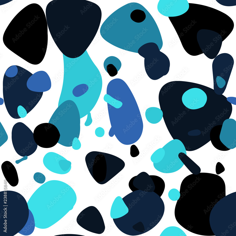 Fototapeta premium Dark BLUE vector seamless backdrop with dots.