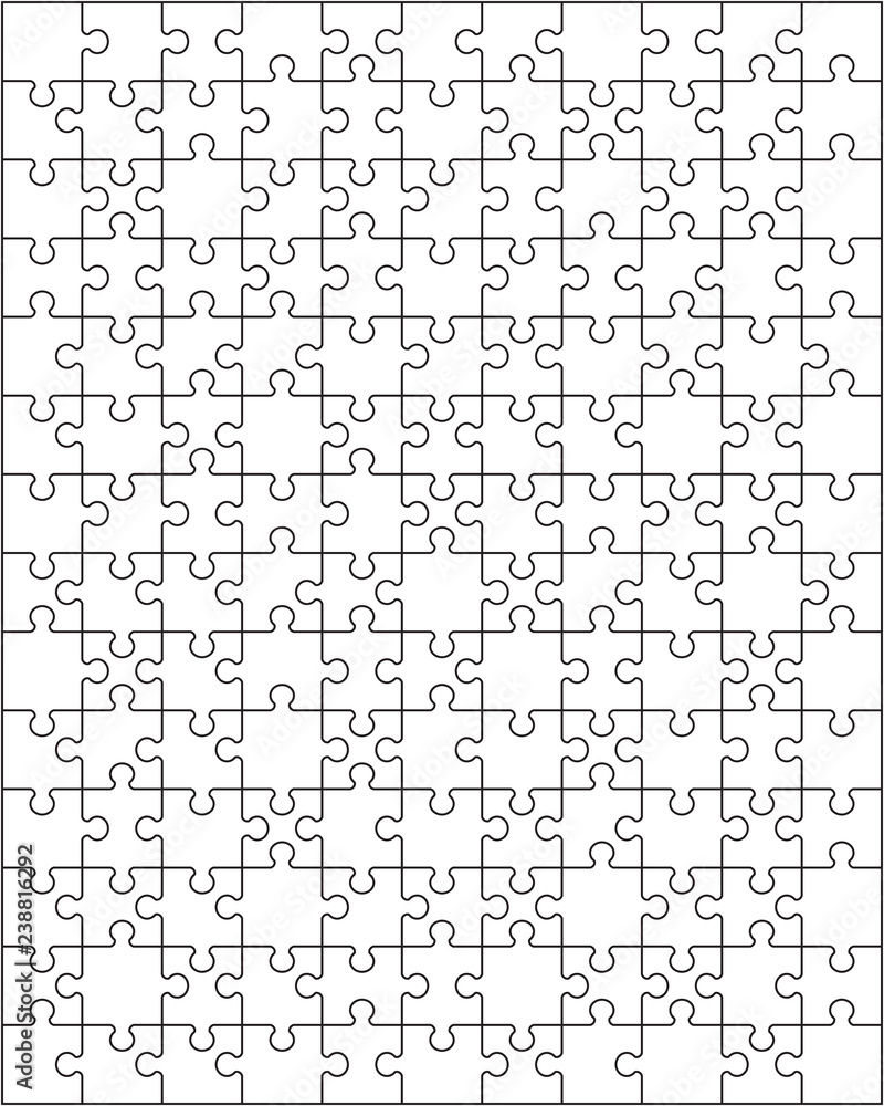 Illustration of separate parts of white puzzle Illustration of separate parts of white puzzle