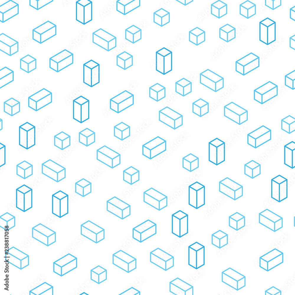Light BLUE vector seamless, isometric layout with lines, rectangles. Light BLUE vector seamless, isometric layout with lines, rectangles.