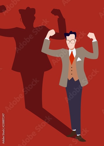 businessman waving his arms