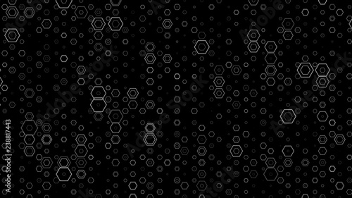 Abstract background pattern with a variety of hexagons.