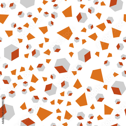 Light Orange vector seamless, isometric layout with rectangles, triangles.