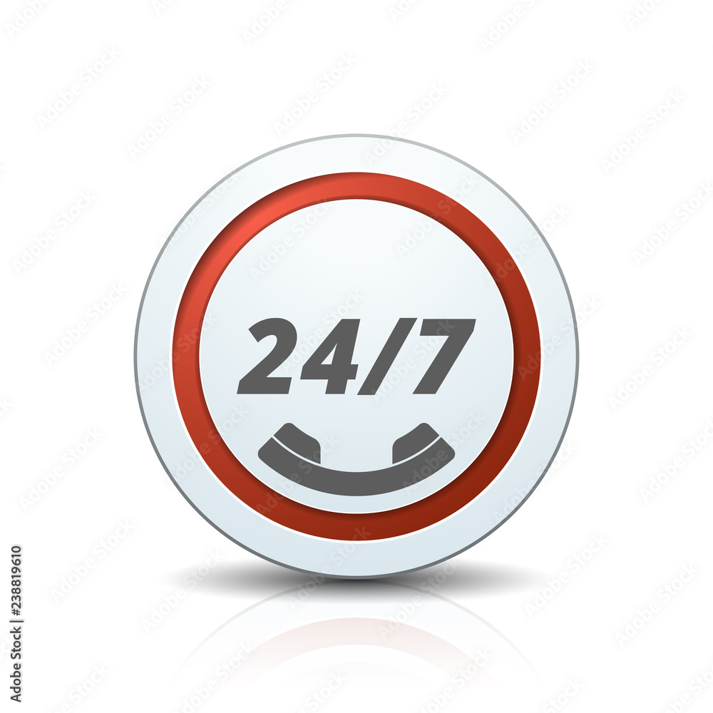24 hours Support button illustration 24 hours Support button illustration