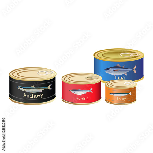 Canned fish vector