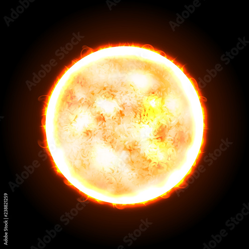 Realistic sun. Instant noodle concept. Noodle texture used. Vector illustration. Gradient mesh and blends.