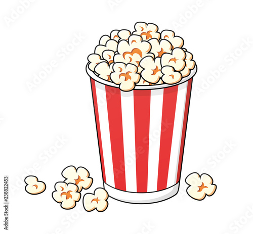 Popcorn bucket box isolated
