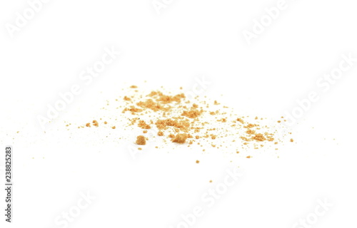 Turmeric, curcuma powder isolated on white background. Heap of turmeric. photo