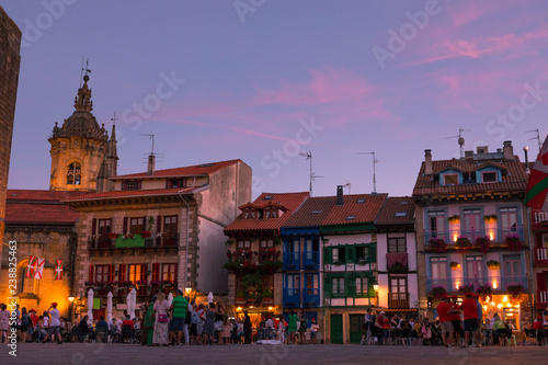 Major square from Hondarribia at the Basque Country. photo
