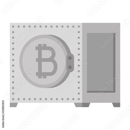 safe box with bitcoin symbol