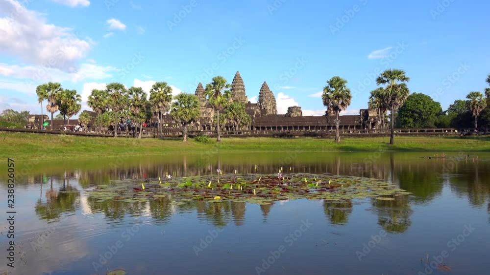 Front of Angkor Wat with reflection in the pond, Siem Reap, Cambodia Front of Angkor Wat with reflection in the pond, Siem Reap, Cambodia
