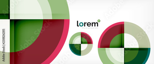 Free Download Modern geometric circles abstract background, colorful round shapes with shadow effects - GFXLoad
