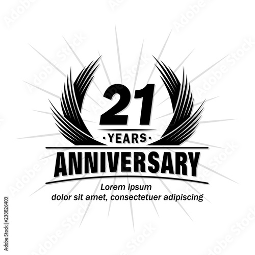 21 years design template. Anniversary vector and illustration template.
