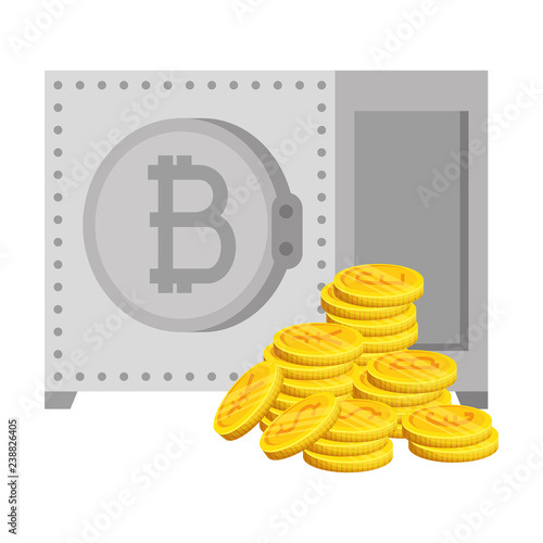 safe box with bitcoin symbol
