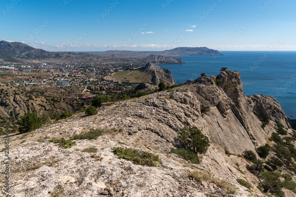 Top view of the Sudak city, Crimea