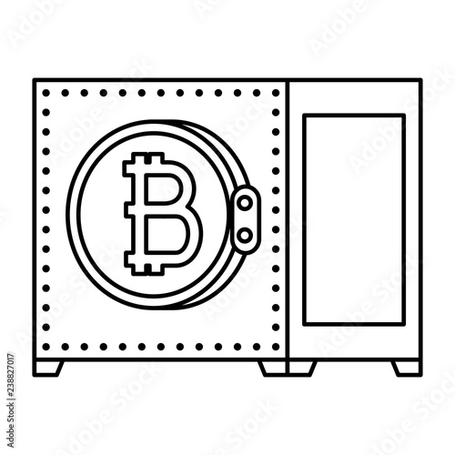 safe box with bitcoin symbol