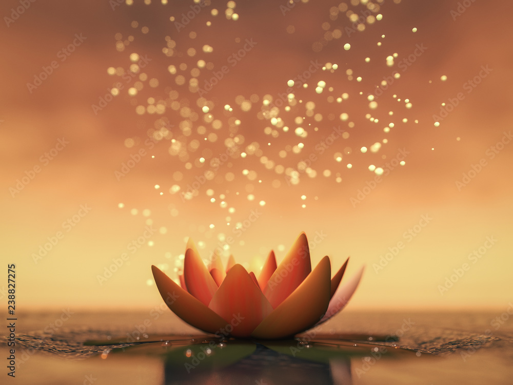 a lotus flower good for relaxation(3d rendering) Stock Illustration
