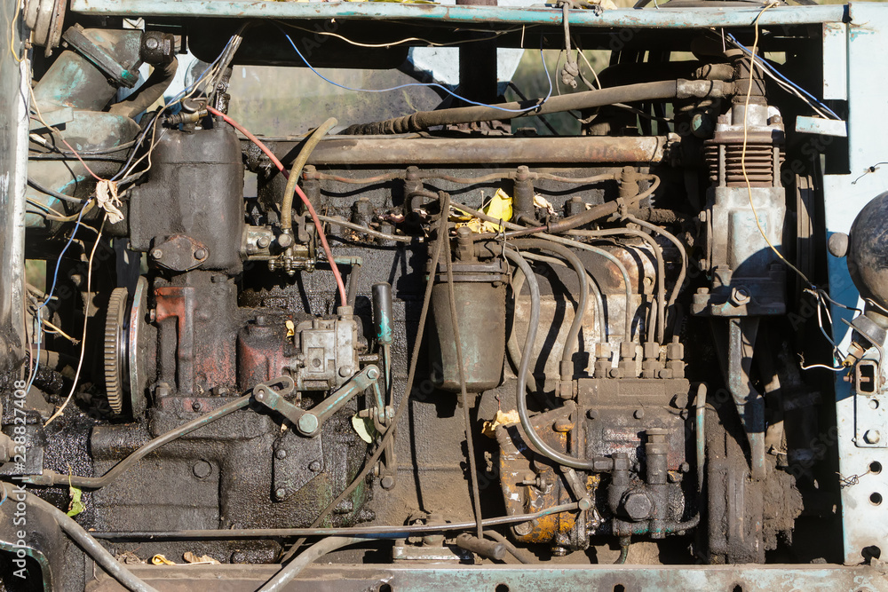 Fototapeta premium Tractor engine old