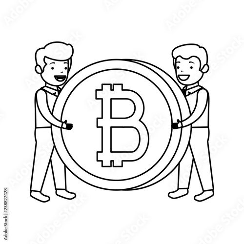 business person lifting shield with bitcoin