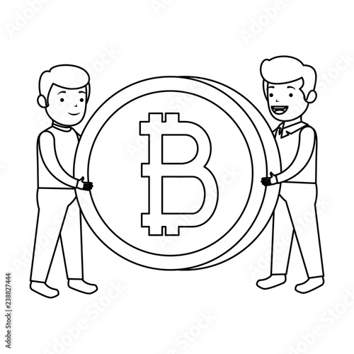 business person lifting shield with bitcoin