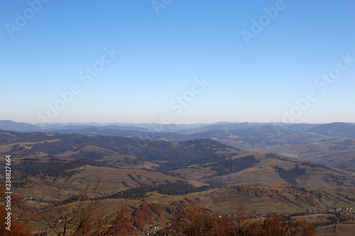 Beautiful mountain landscape with blue sky on sunny day