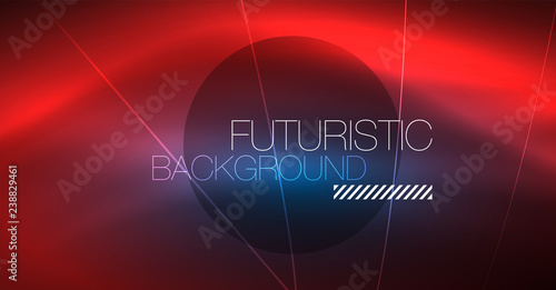 Neon glowing magic background, neon banner, night sky wallpaper. Magic light effect. Christmas abstract pattern.