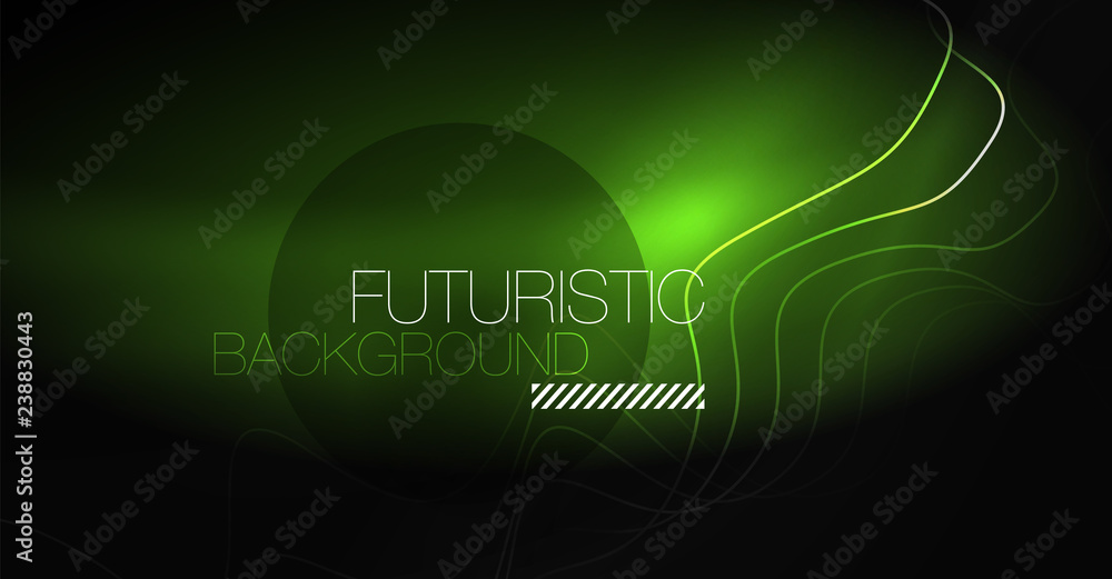 Neon lines wave background. Abstract composition Neon lines wave background. Abstract composition