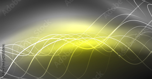 Neon lines wave background. Abstract composition