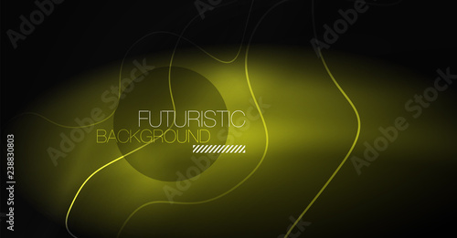 Neon lines wave background. Abstract composition