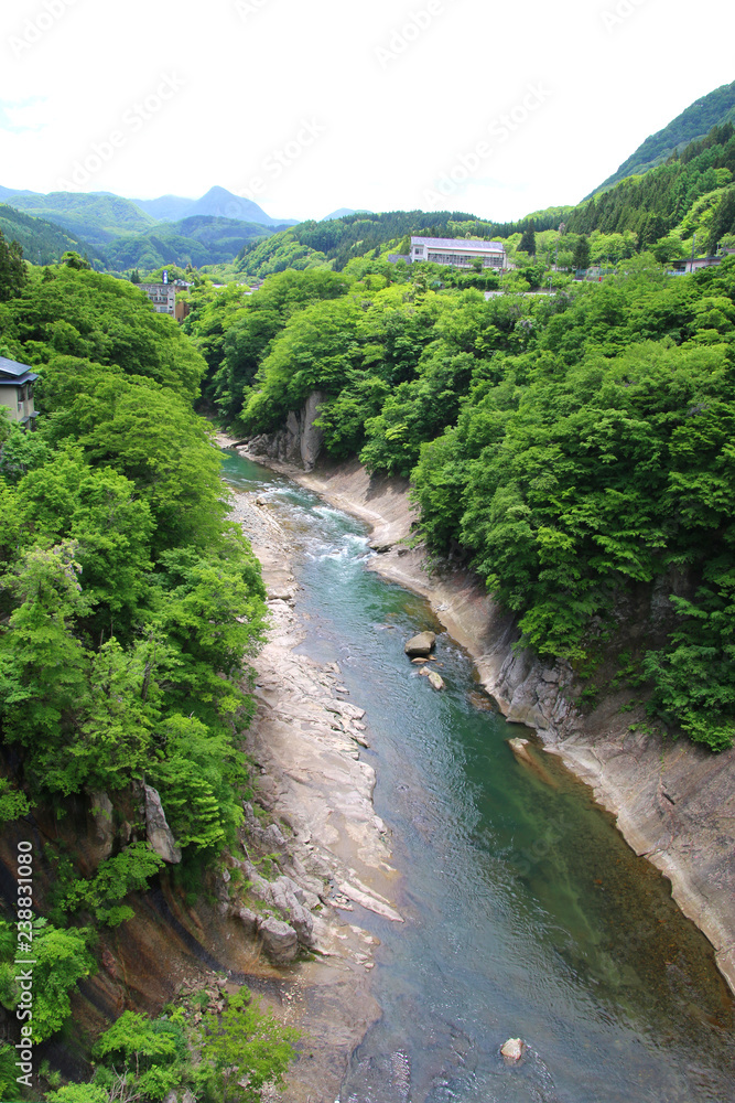 阿賀川・湯野上温泉駅付近(会津・下郷町) 阿賀川・湯野上温泉駅付近(会津・下郷町)
