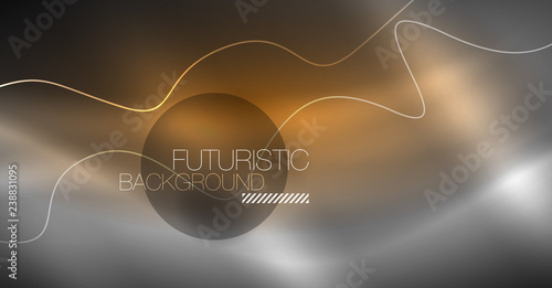 Neon lines wave background. Abstract composition