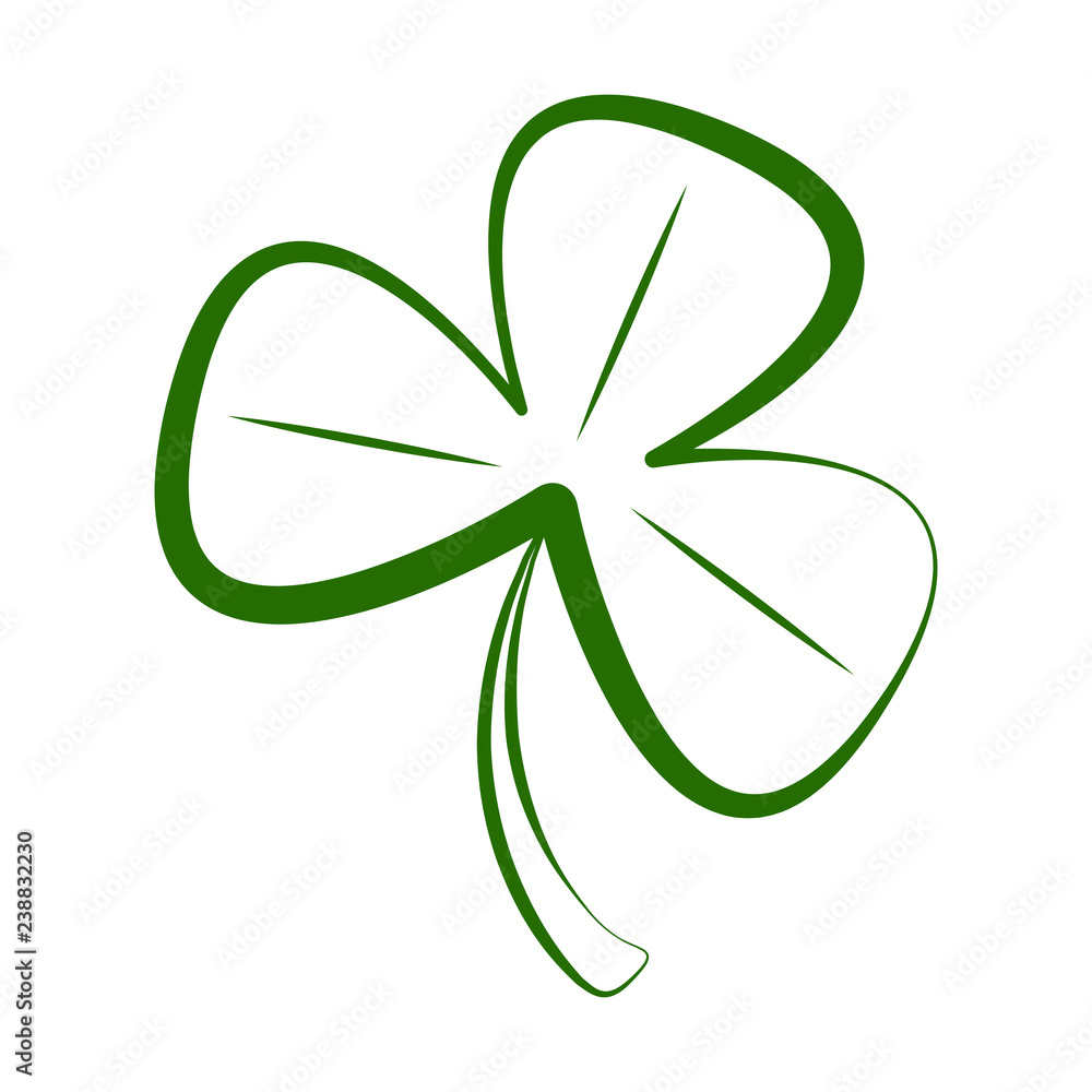 Isolated sketch of a clover. Vector illustration design Isolated sketch of a clover. Vector illustration design